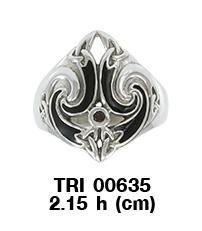 A powerful and meaningful Silver Celtic Triquetra Gemstone Ring TRI635 - Jewelry